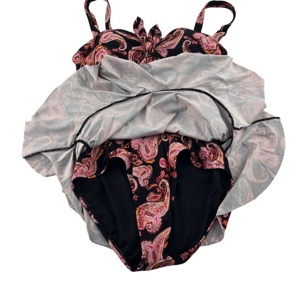 Alex Marie Womens Paisley Print Swim Dress Adjustable Straps Size L bathing suit - Picture 3 of 6